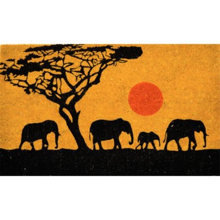 GEO CRAFTS Geo Crafts G389 18 x 30 in. PVC Bleach 4 Elephants Doormat G389